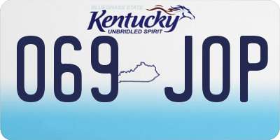 KY license plate 069JOP