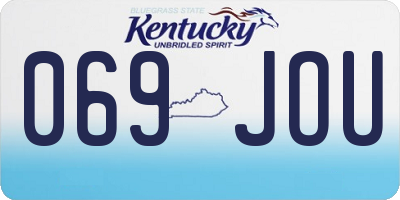KY license plate 069JOU