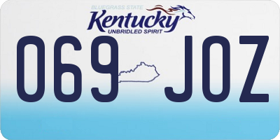 KY license plate 069JOZ