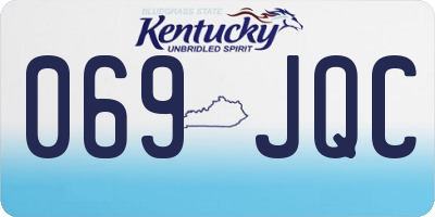 KY license plate 069JQC