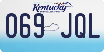 KY license plate 069JQL