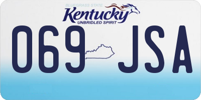 KY license plate 069JSA