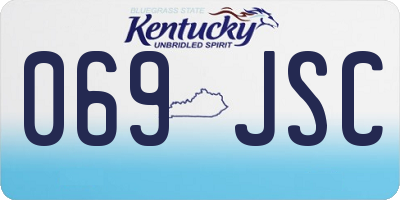 KY license plate 069JSC