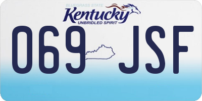 KY license plate 069JSF
