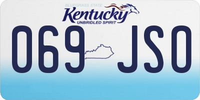 KY license plate 069JSO
