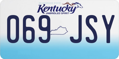 KY license plate 069JSY