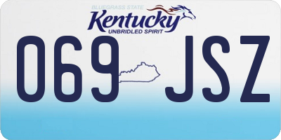 KY license plate 069JSZ
