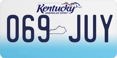 KY license plate 069JUY