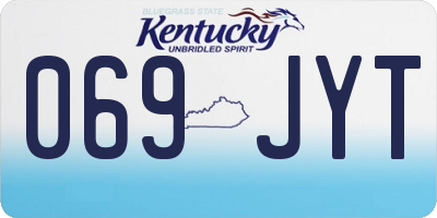 KY license plate 069JYT