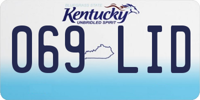 KY license plate 069LID