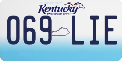 KY license plate 069LIE