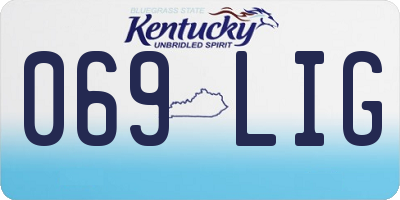 KY license plate 069LIG