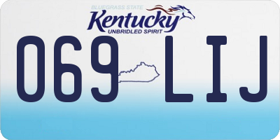 KY license plate 069LIJ