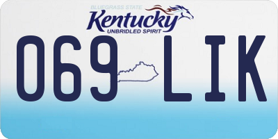 KY license plate 069LIK