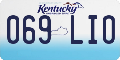 KY license plate 069LIO