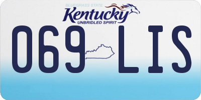 KY license plate 069LIS