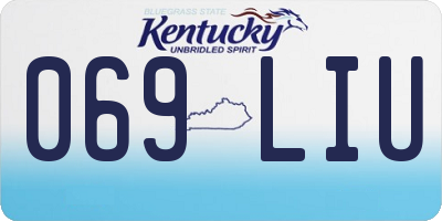 KY license plate 069LIU