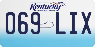 KY license plate 069LIX