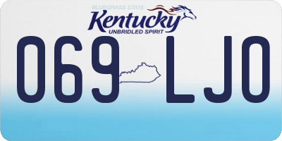 KY license plate 069LJO