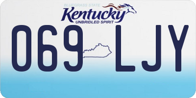 KY license plate 069LJY