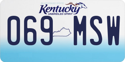 KY license plate 069MSW