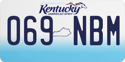 KY license plate 069NBM