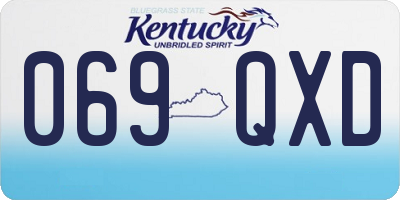 KY license plate 069QXD