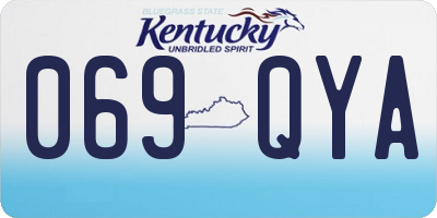 KY license plate 069QYA