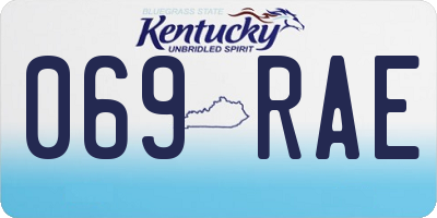 KY license plate 069RAE