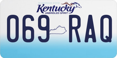 KY license plate 069RAQ