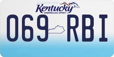 KY license plate 069RBI