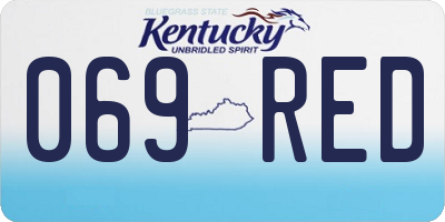 KY license plate 069RED