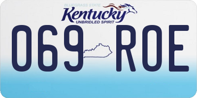 KY license plate 069ROE