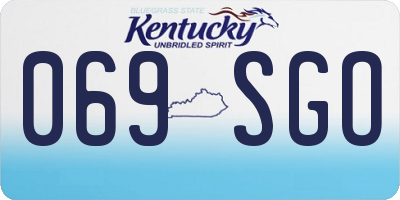 KY license plate 069SGO