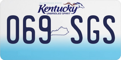 KY license plate 069SGS