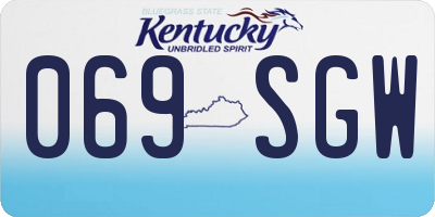 KY license plate 069SGW