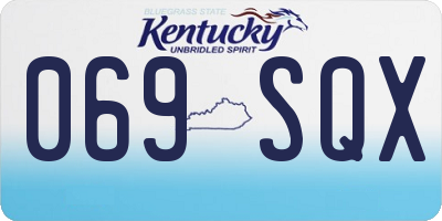 KY license plate 069SQX