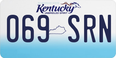 KY license plate 069SRN