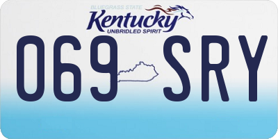 KY license plate 069SRY