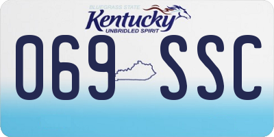 KY license plate 069SSC