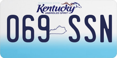KY license plate 069SSN