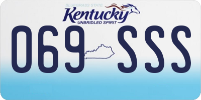 KY license plate 069SSS