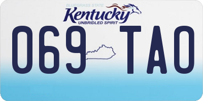 KY license plate 069TAO