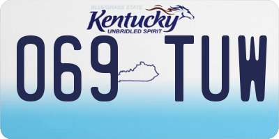 KY license plate 069TUW