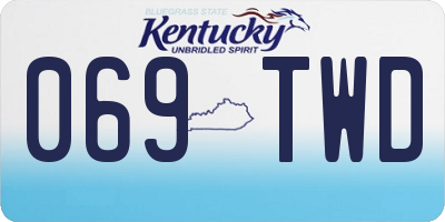 KY license plate 069TWD