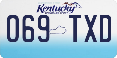 KY license plate 069TXD