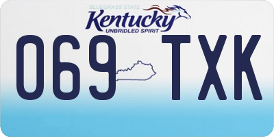 KY license plate 069TXK