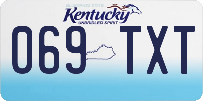 KY license plate 069TXT