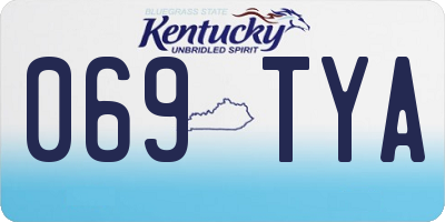 KY license plate 069TYA