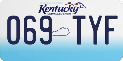KY license plate 069TYF